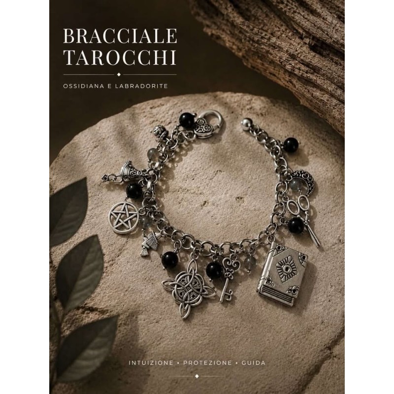 Bracciale con ossidiana e labradorite